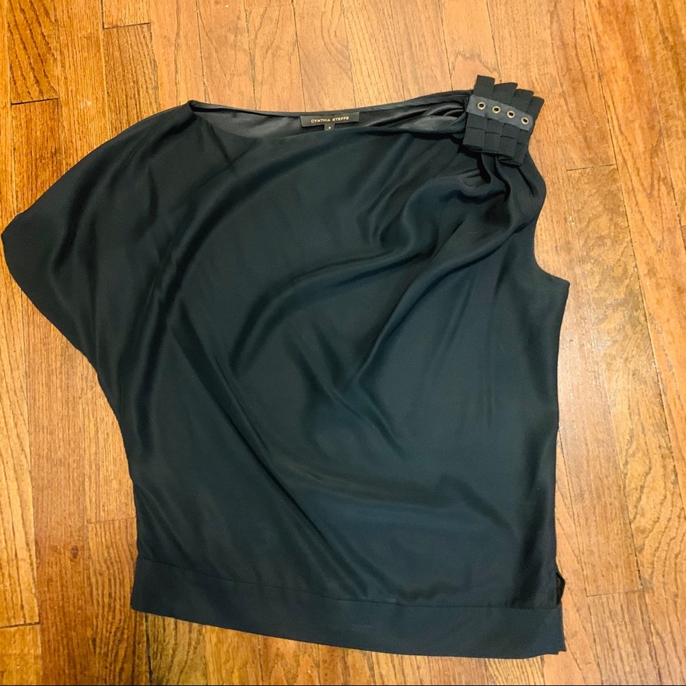 Cynthia Steffe Black Silk Top